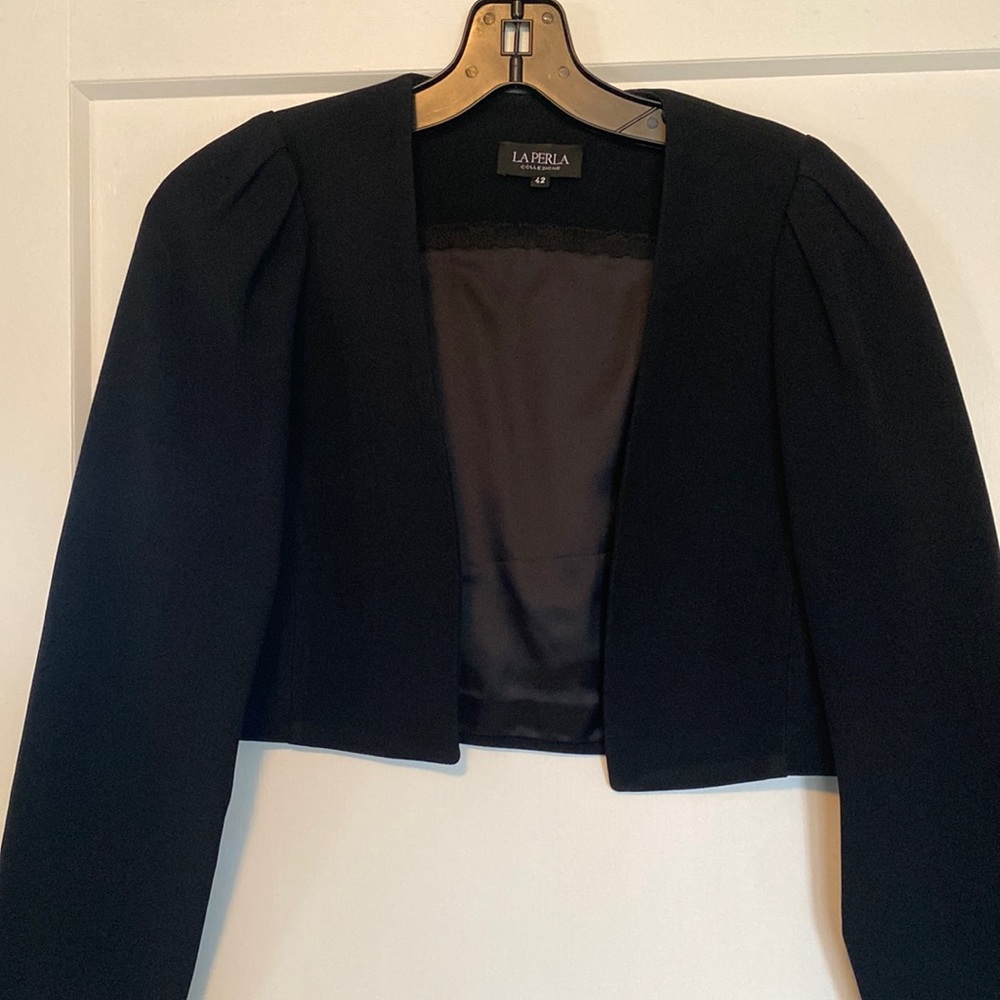 La Perla cropped puff sleeve jacket